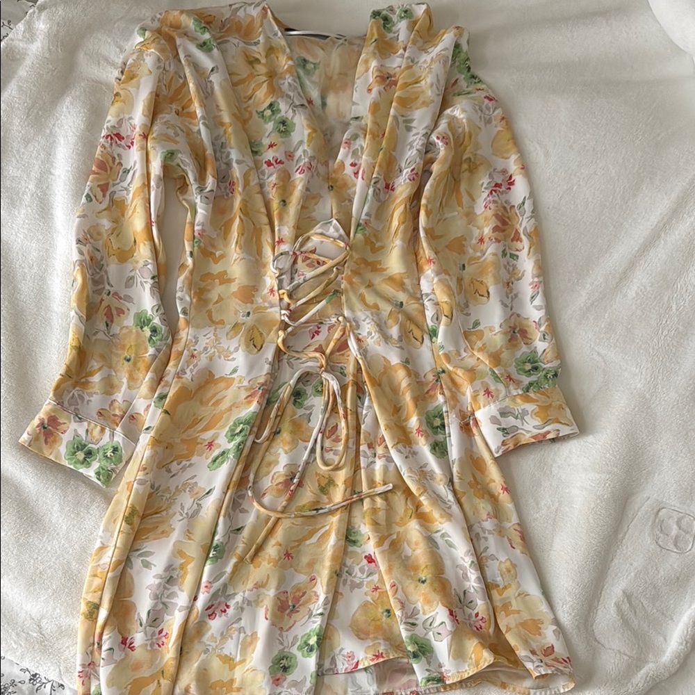Zara Floral Yellow Dress